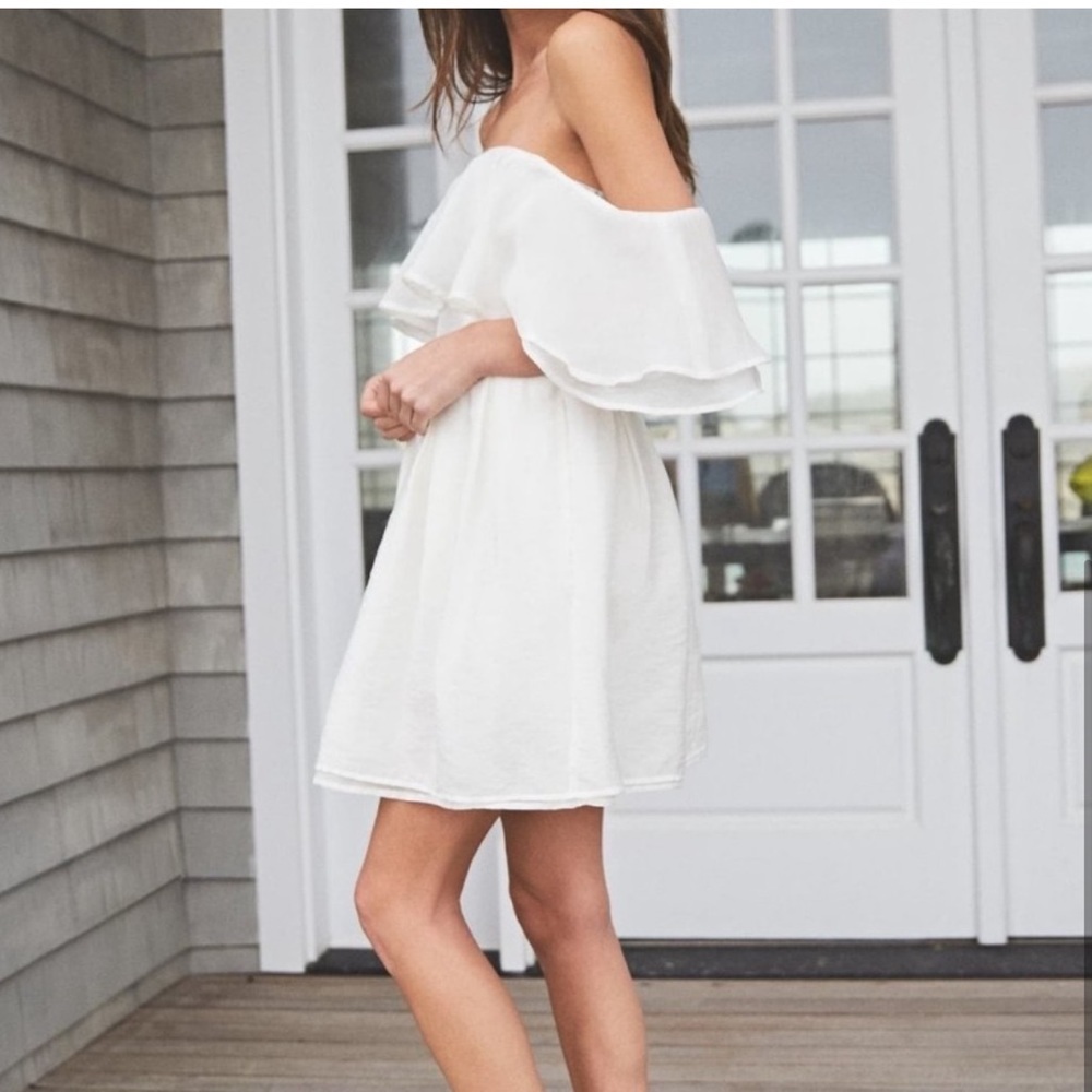 Something Navy Convertible Ruffle Ivory Dress NWT